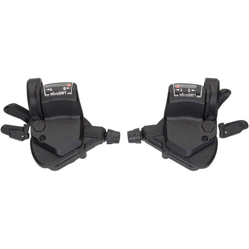 microSHIFT Mezzo Thumb-Tap Shifter Set 9-Speed Triple Optical Gear Indicator Shimano Compatible
