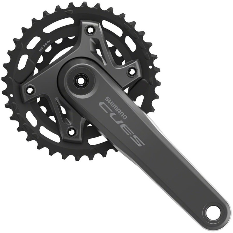 CUES FC-U6000-2 Crankset CUES FC-U6000-2 Crankset – 170mm, 9/10-Speed, 46/30t, Asymmetric 110 BCD, Hollowtech II, Black