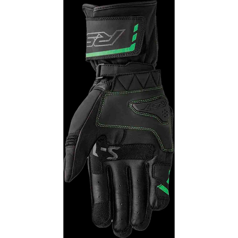 RST S1 D3o Glove Blk/Flo-Green Leather 2xl Black/Fluorescent Green 2X-Large
