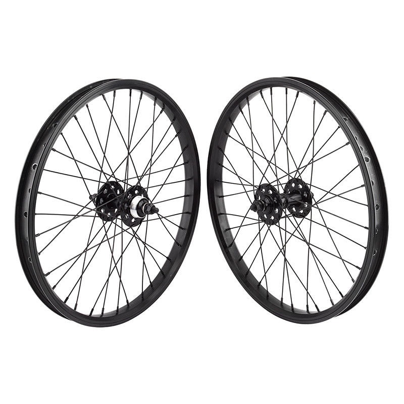 20″ SE Racing Wheelset – Pair – 36H – Double Wall – Sealed Bearing – Freewheel – Black