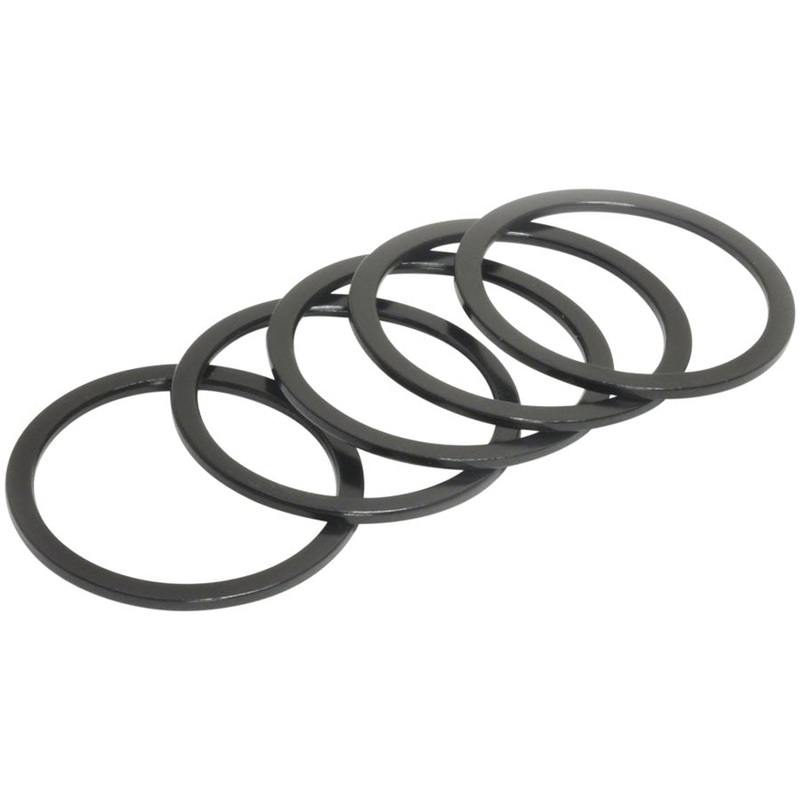 Wheels Manufacturing Aluminum Headset Spacer – 1-1/8″, 1.5mm, Black, 5-pack