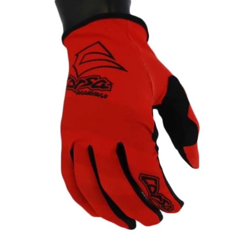 Corsa Unleashed Strapless Race BMX Race Gloves-Red/Black Adult Large