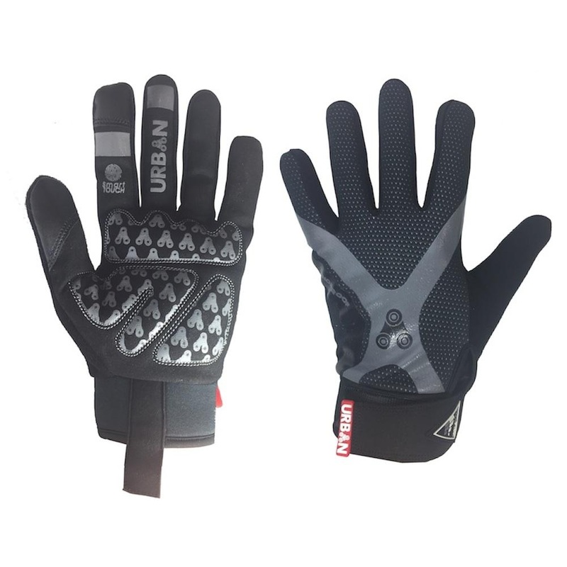 Urban Cycling Full Finger Gloves – Touch Screen Finger Bike Gloves, Windproof, Gel Padded for MTB or Road Cycling Small