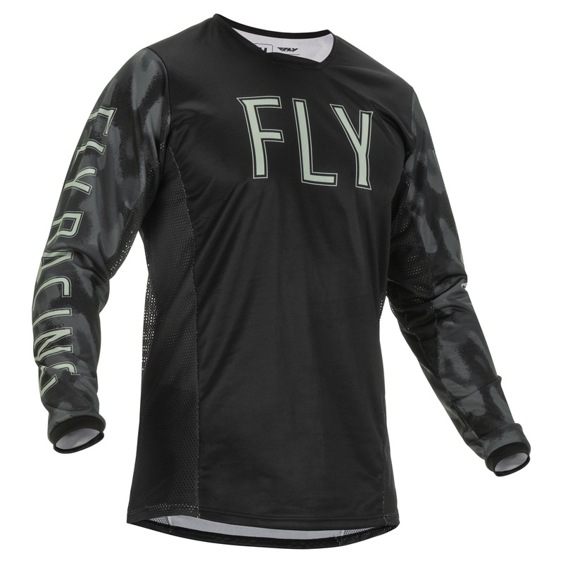 Fly Racing 2022 Kinetic S.E. Tactic BMX Race Jersey-Black/Grey Camo Adult Large