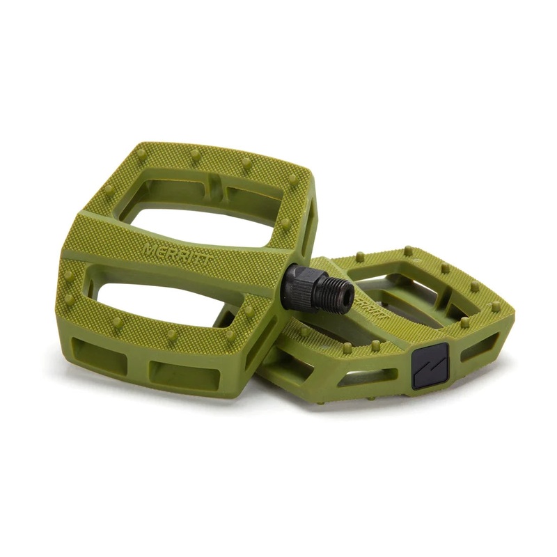 Merritt BMX P1 PC Platform Pedals – 9/16″ – Army Green