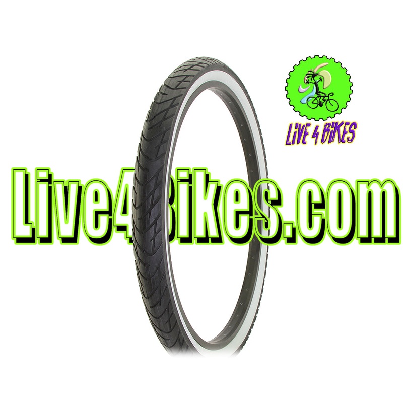 City 26 in White Wall Beach Cruiser Tire 26×2.125 Smooth slick Tire – Live 4 Bikes 26×2.125
