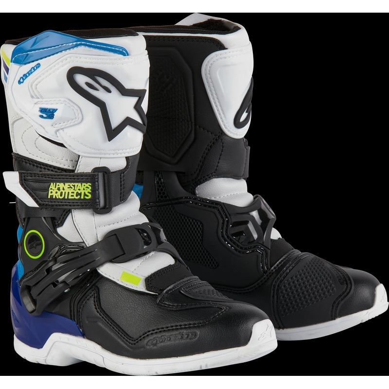 ALPINESTARS Tech 3s Kids Boots White/Black/Enamel Blue 13